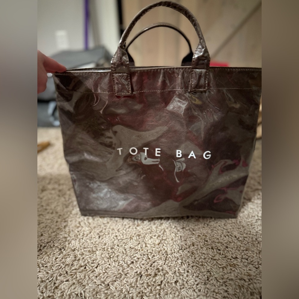 PVC Tote Bag- Dark Brown - Picture 2 of 9